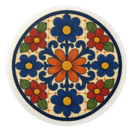 Folk Art Mexican Talavera Floral Keramik Knob Keramikknauf