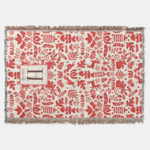 Folk Art Monogram Holiday Blanket Decke