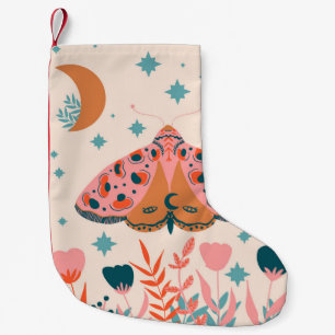 Folk Art Moths: Vintage Illustration Kleiner Weihnachtsstrumpf