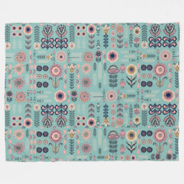 Folk Art Nahtloses Muster Fleecedecke