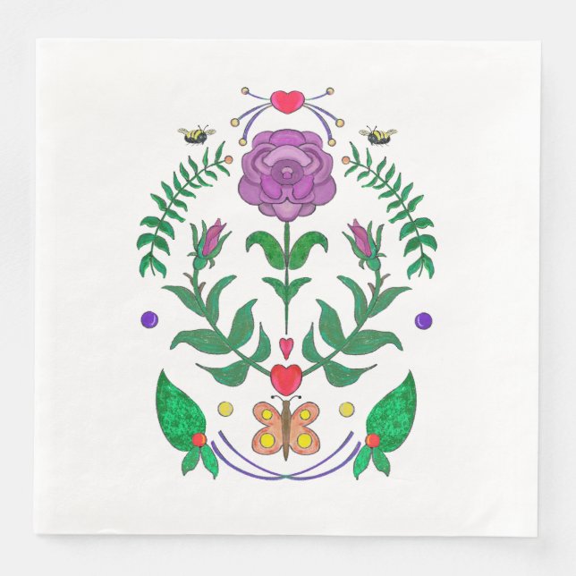Folk Art Napkin Serviette (Vorderseite)