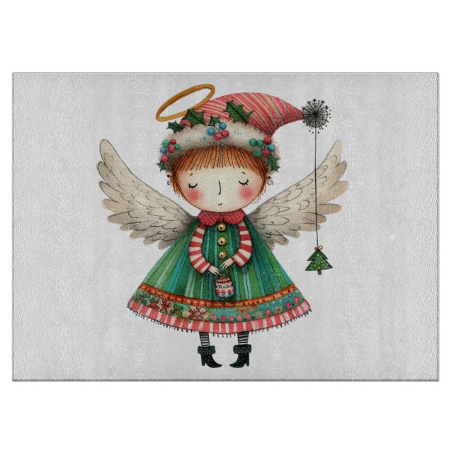 Folk Art Niedlich Angel Schneidebrett (Vorderseite)