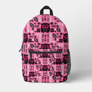 Folk Art Nordic Owl Bedruckter Rucksack