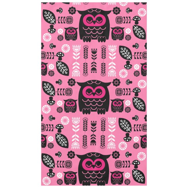 Folk Art Nordic Owl Tischdecke (Vorderseite)