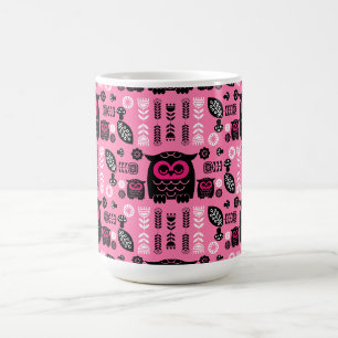 Folk Art Nordic Owl Verwandlungstasse