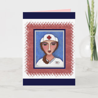 Folk Art Nurse - RN / Pflegegrüßkarte Karte