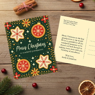 Folk Art Ornamente für Großeltern Weihnachten