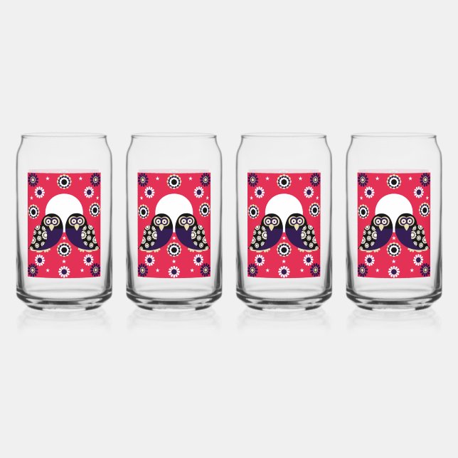 Folk Art Owl Dosenglas (Vorderseite)