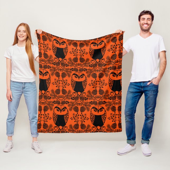 Folk Art Owl Prints Fleecedecke (Beispiel)