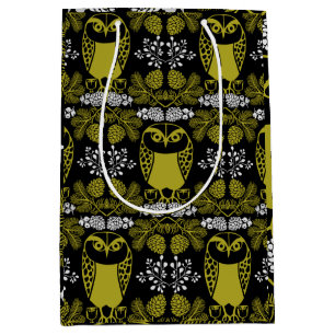 Folk Art Owl Prints Mittlere Geschenktüte