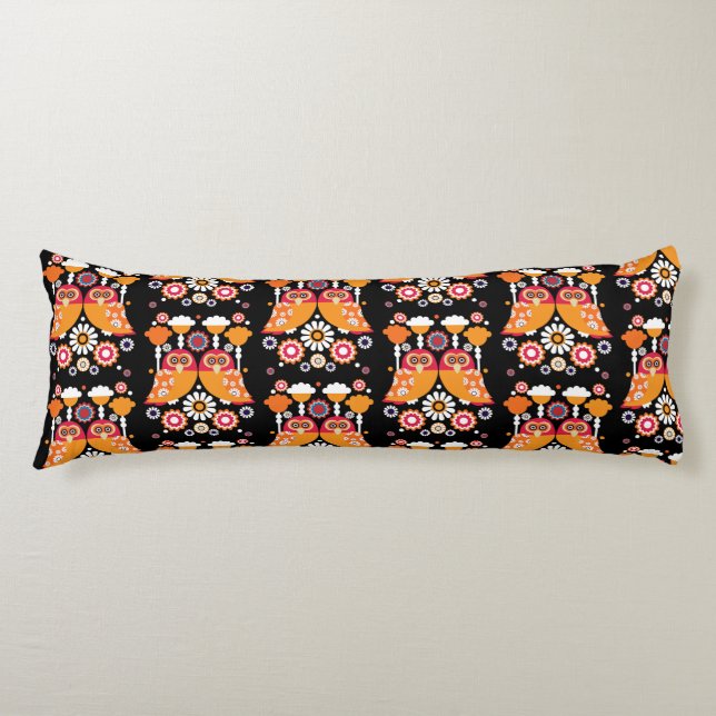 Folk Art Owl Seitenschläferkissen (Vorderseite)