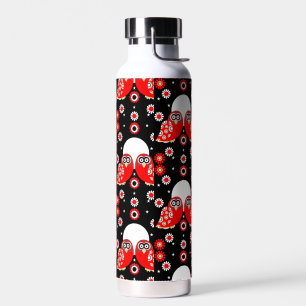 Folk Art Owl Trinkflasche