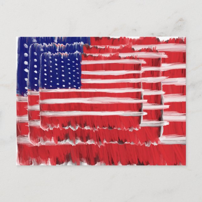 Folk Art Painted Flags Feiertagspostkarte (Vorderseite)