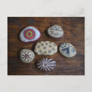 Folk Art Painted Stones Postkarte