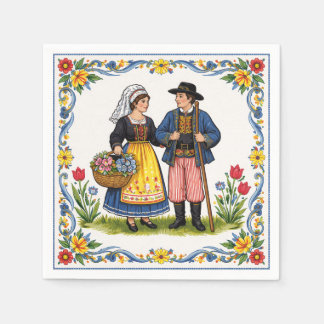 Folk Art Papier Servietten Luncheon Quimper