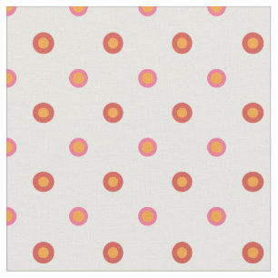 Folk Art Polka Dot auf weißem, individuellem Stoff