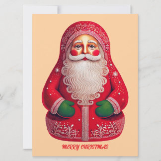 Folk Art Primitive Santa Claus Feiertagskarte
