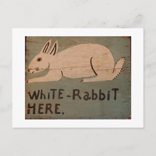 Folk Art Rabbit Postkarte (Vorderseite)