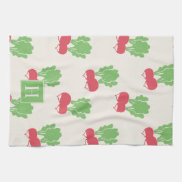 Folk Art Radish Scatter Geschirrtuch