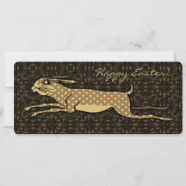 Folk Art Running Bunny Custom Oaster Card Feiertagskarte