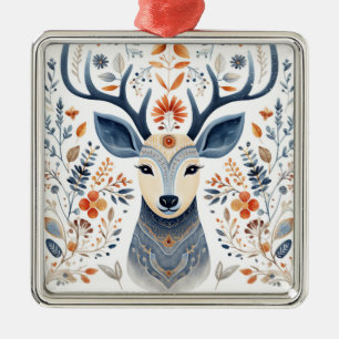 Folk Art Scandiniavian Rentier Weihnachten Ornament Aus Metall