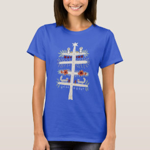 Folk Art Tree of Life Winter Feiertage KUSTIVIEREN T-Shirt