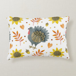 Folk Art Trukeys Accent Pillow Dekokissen
