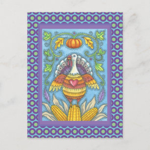 FOLK ART TÜRKEI, FARBEN DES ERNTEDANKS SAISONAL POSTKARTE