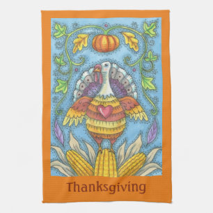FOLK ART TÜRKEY ERNTEDANK URLAUB KÜCHE TOWEL GESCHIRRTUCH