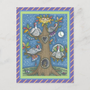 FOLK ART TURKEY TREM, ERNTEDANK GOBBLER SPASS POSTKARTE