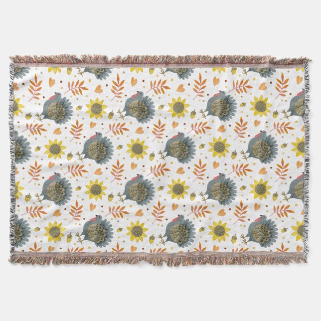 Folk Art Turkeys werfen Blanket Decke (Vorderseite)