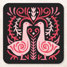 Folk Art V.01 Rechteckiger Pappuntersetzer