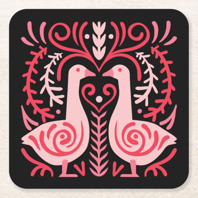 Folk Art V.01 Rechteckiger Pappuntersetzer (Vorderseite)