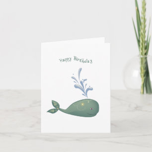 Folk Art Whale Geburtstagskarte Karte