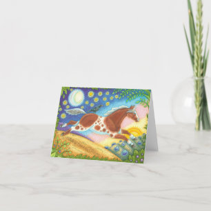 Folk Art WILD MUSTANG HORSE NOTE CARD Blank Karte