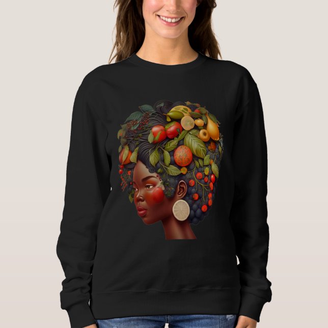 Folk Black Health Fruitful Sista African American  Sweatshirt (Vorderseite)