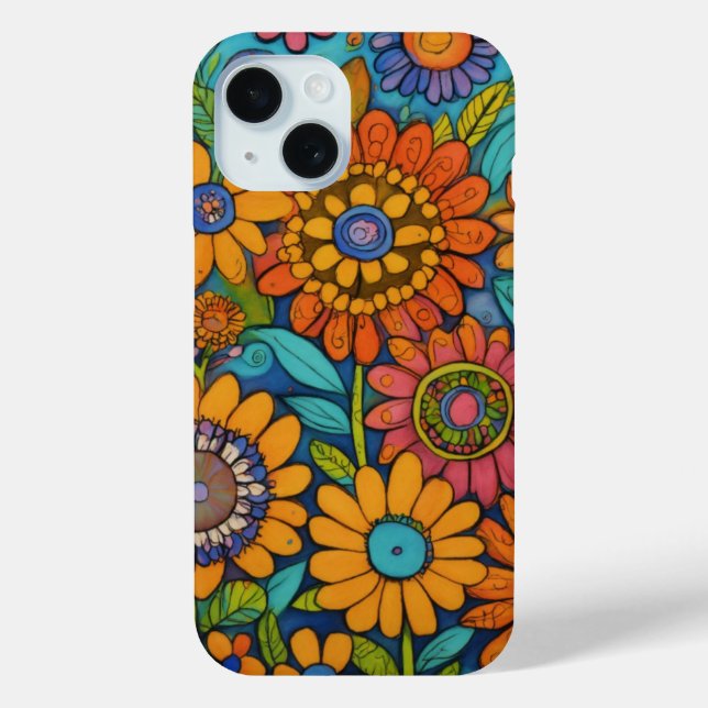 Folk Bloom Harmony Art Case-Mate iPhone Hülle (Rückseite)
