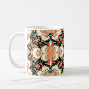 Folk Blütensymmetrisches, nahtloses Musterhandgem Kaffeetasse