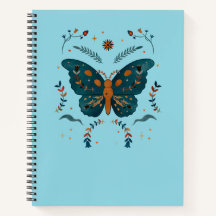 Folk Butterfly Custom Notebook - Hinzufügen von Te