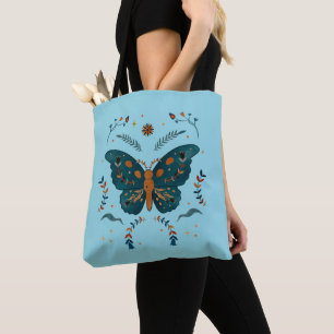 Folk Butterfly Custom Totbeutel
