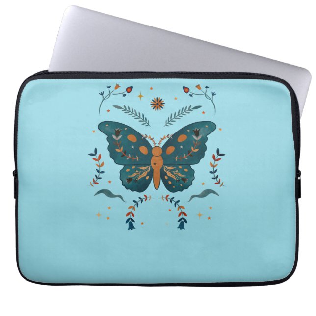 Folk Butterfly Slim Laptopschutzhülle (Vorderseite)