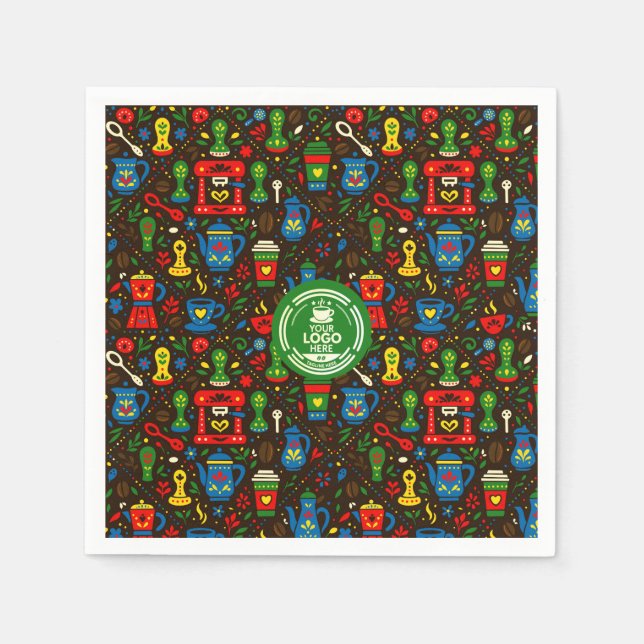 Folk coffee logo badge cafe serviette (Vorderseite)