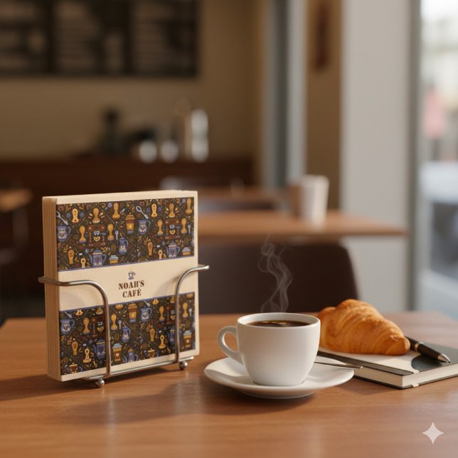 Folk coffee napkins — cocoa, caramel & slate band serviette (Von Creator hochgeladen)