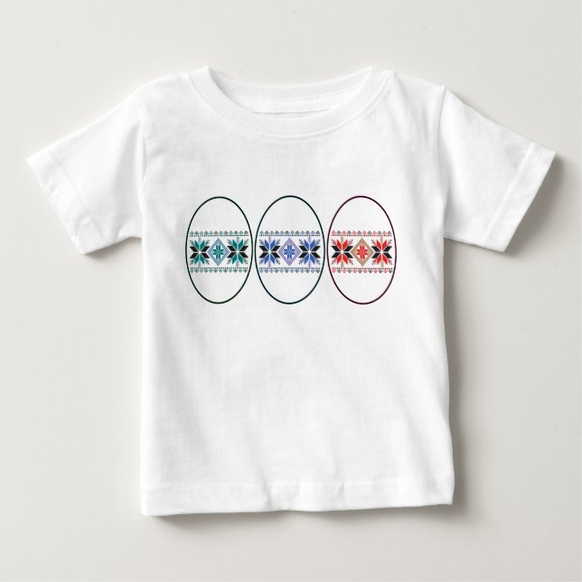 Folk Design Ostereier Baby T-shirt (Vorderseite)