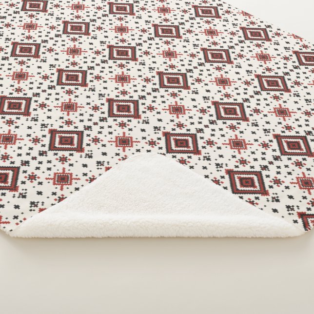Folk Diamond Cross Stitch Seamless Pattern Sherpadecke (3/4)