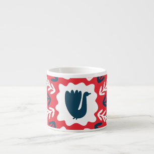 Folk Doodle Art Christmas Tile Espressotasse