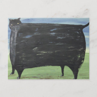 Folk Fat Cat Postkarte