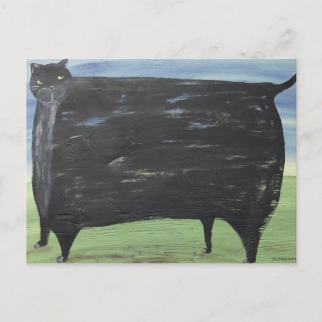 Folk Fat Cat Postkarte (Vorderseite)