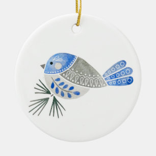 Folk Flock Chickadee Ornament