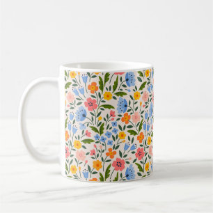 Folk Floral: Farbenfrohe kleine Muster Kaffeetasse